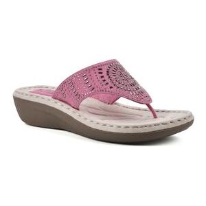 Wide Width Women's Cienna Sandals by Cliffs in Magneta Fabric (Size 9 W)