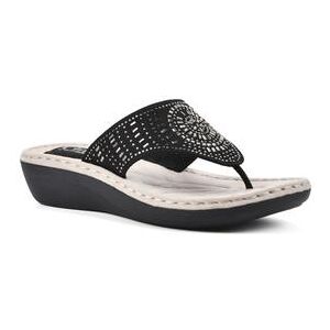 Women's Cienna Sandals by Cliffs in Black Fabric (Size 9 M)