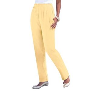 Plus Size Women's Straight-Leg Soft Knit Pant by Roaman's in Banana (Size 3X) Pull On Elastic Waist