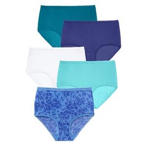 Plus Size Women's Nylon Brief 5-Pack by Comfort Choice in Flower Pack (Size 7) Underwear
