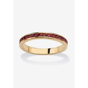 Women's Yellow Gold Plated Simulated Birthstone Eternity Ring by PalmBeach Jewelry in January (Size 5)