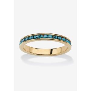 Women's Yellow Gold Plated Simulated Birthstone Eternity Ring by PalmBeach Jewelry in December (Size 5)