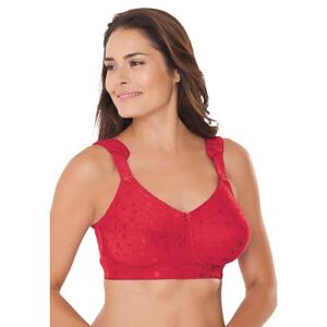 Plus Size Women's Jacquard Wireless Bra by Elila in Red (Size 50 L)