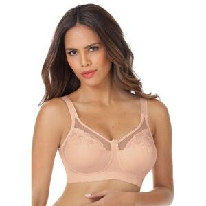 Plus Size Women's Embroidered Wireless Bra by Elila in Nude (Size 36 F)