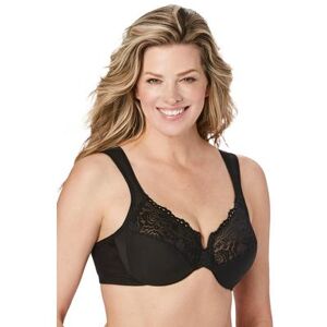 Plus Size Women's Back Close Wonderwire Bra by Glamorise in Black (Size 46 C)