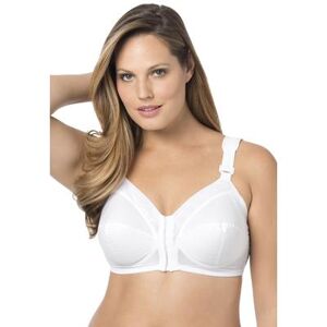 Plus Size Women's Exquisite Form® Fully® Front-Close Classic Support Wireless Bra by Exquisite Form in White (Size 38 DD)
