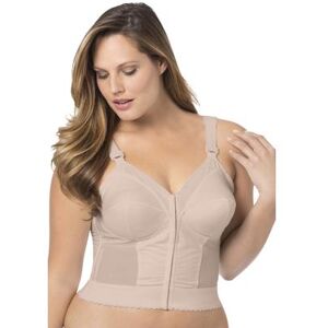 Plus Size Women's Front-Close Wireless Longline Posture Bra by Exquisite Form in Beige (Size 42 C)