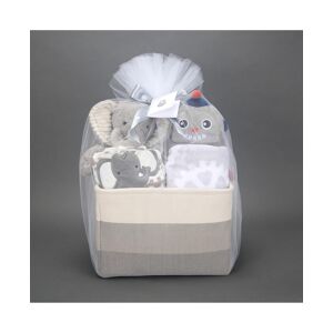 Lambs & Ivy Gray 5-Piece Baby Gift Basket for Baby Shower/Newborn Welcome Home - Multicolor