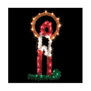 Vickerman 4' Metallic Candle Halo Commercial Pole Decoration With 40 Led Lights. - Red