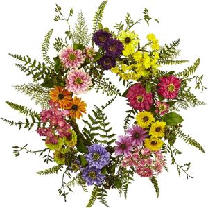 Nearly Natural Mixed Flower Wreath - Multi