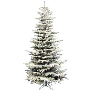 Vickerman 6.5' Flocked Sierra Fir Slim Artificial Christmas Tree Unlit - White