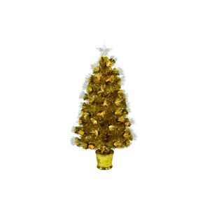 Northlight 3' Pre-Lit Fiber Optic Artificial Christmas Tree with Lights - Gold