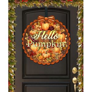 Designocracy Holiday Wooden Door Decor Welcome Sign Hello Pumpkin G. DeBrekht - Multi Color