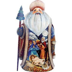 G.DeBrekht Woodcarved and Hand Painted Magic Night Father Santa Claus Figurine - Multi