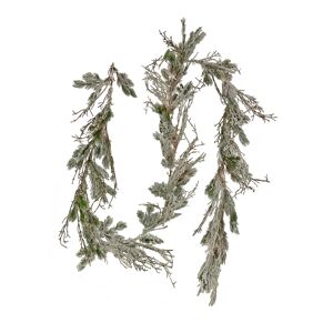 National Tree Company, 9' Christmas Trimmed Snowy Twig Garland, 200 Warm Led Rice Lights-Battery Operated with Remote Control - Brown