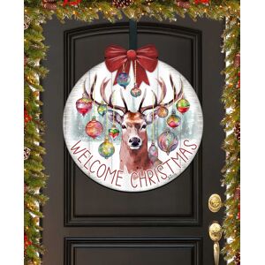 Designocracy Welcome Christmas Wooden Door Decor Welcome Sign Hanging Decoration G. DeBrekht - Multi Color