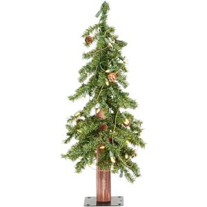 Vickerman 2 ft Alpine Artificial Christmas Tree, Featuring 105 Pvc Tips And 50 Warm White Dura-Lit Led Lights