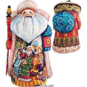 G.DeBrekht Woodcarved and Hand Painted Magic Night Father Frost Santa Figurine - Multi