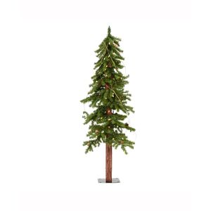 Vickerman 4 ft Alpine Artificial Christmas Tree, Featuring 337 Pvc Tips And 100 Warm White Dura-Lit Led Lights