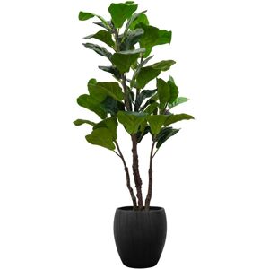 Nature's Elements Artificial Fiddle Tree in Wooden Pot, 48