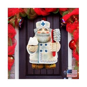 Designocracy Dentist Santa Christmas Door Hanger - Multi