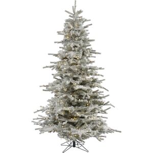 Vickerman 6.5' Flocked Sierra Fir Artificial Christmas Tree with 550 Warm White Led Lights - White