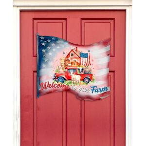 Designocracy Holiday Wooden Door Decor Welcome Sign Welcome to our Farm G. DeBrekht - Multi Color