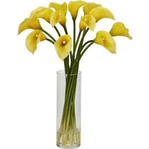 Nearly Natural Mini Calla Lily Silk Flower Arrangement - Yellow