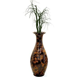 Uniquewise Tall Floor Vase, Traditional Brown home interior Vase, Ceramic Flower Holder Centerpiece for room decor, Livingroom Decor Large Floor Vase,