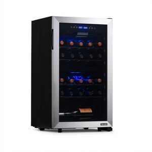 Newair Freestanding 28 Bottle Dual Zone Compressor Wine Fridge in Stainless Steel, Adjustable Racks and Exterior Digital Thermostat - Stainless steel