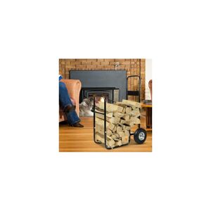 Slickblue Rolling Firewood Carrier Wood Mover - Black