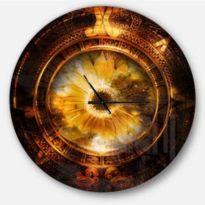 Design Art Designart Oversized Modern Round Metal Wall Clock - 36 x 36 - Gold