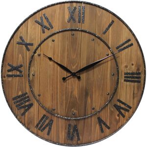 Infinity Instruments Round Wall Clock - Brown