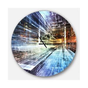 Design Art Designart Oversized Modern Round Metal Wall Clock - 36 x 36 - Blue