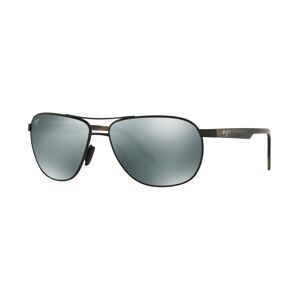 Maui Jim Polarized Sunglasses , 728 Castles - BLACK MATTE/GREY MIRROR POLAR