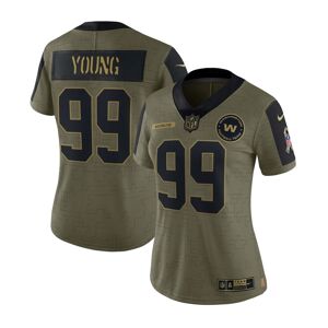 Nike Women's Chase Young Olive Washington Football Team 2021 Salute To Service Limited Player Jersey - Olive