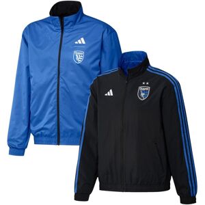 Men's adidas Black and Blue San Jose Earthquakes 2023 On-Field Anthem Full-Zip Reversible Team Jacket - Black, Blue