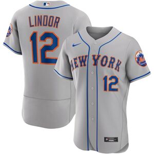 Men's Nike Francisco Lindor Gray New York Mets Road Authentic Player Jersey - Gray