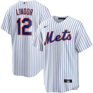 Nike Men's Francisco Lindor New York Mets Home Replica Player Jersey - White