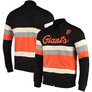 Mitchell & Ness Men's Mitchell & Ness Black San Francisco Giants Front Stripe Full-Zip Sweater - Black