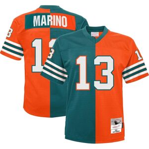 Mitchell & Ness Men's Mitchell & Ness Dan Marino Aqua and Orange Miami Dolphins Big and Tall Split Legacy Retired Player Replica Jersey - Aqua, Orange