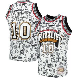 Mitchell & Ness Men's Mitchell & Ness Mike Bibby White Vancouver Grizzlies 1998-99 Hardwood Classics Doodle Swingman Player Jersey - White