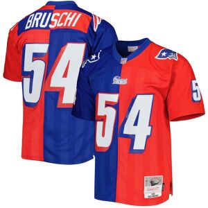 Mitchell & Ness Men's Mitchell & Ness Tedy Bruschi Royal, Red New England Patriots 1996 Split Legacy Replica Jersey - Royal, Red