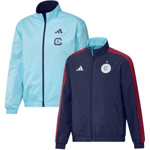 Men's adidas Navy and Light Blue Chicago Fire 2023 On-Field Anthem Full-Zip Reversible Team Jacket - Navy, Light Blue