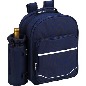 Picnic at Ascot Deluxe 4 Person Picnic Backpack Cooler with Insulated Wine Pouch - Navy