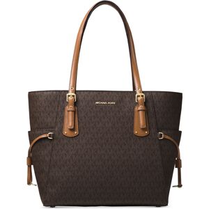 Michael Kors Michael Michael Kors Logo Voyager East West Tote - Brown/Gold