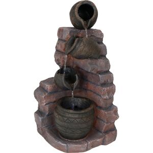 Sunnydaze Decor Crumbling Bricks/Pots Solar Water Fountain with Battery - 27 in - Multi