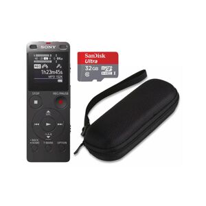 Sony Icd-UX560 Digital Voice Recorder with Built-in Usb (Black) and Case Bundle - Black