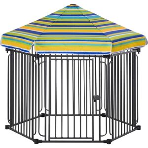 Pawhut Outside Indoor Dog Playpen Locking Door & Metal Frame, 59.75