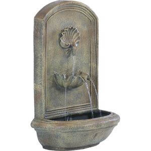 Sunnydaze Decor Seaside Outdoor Solar Wall Fountain with Battery - Florentine - Light brown